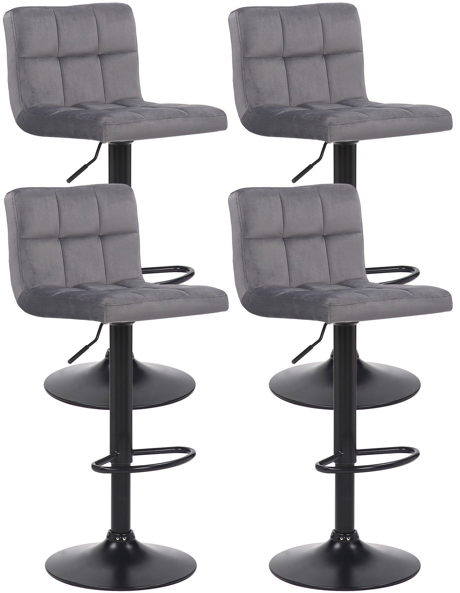 4er Set Barhocker Feni Samt - homemem39