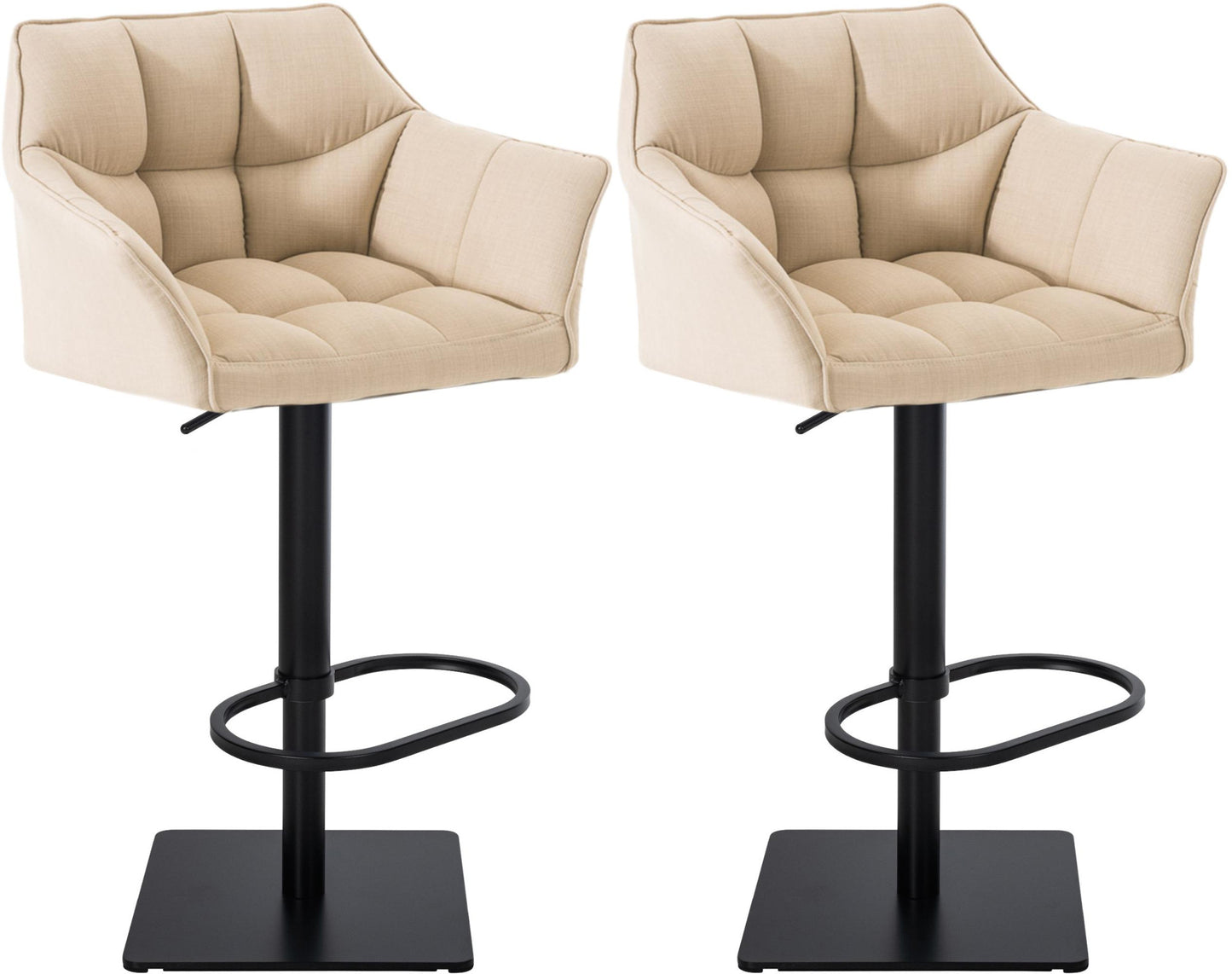 2er Set Barhocker Damaso Stoffbezug - homemem39