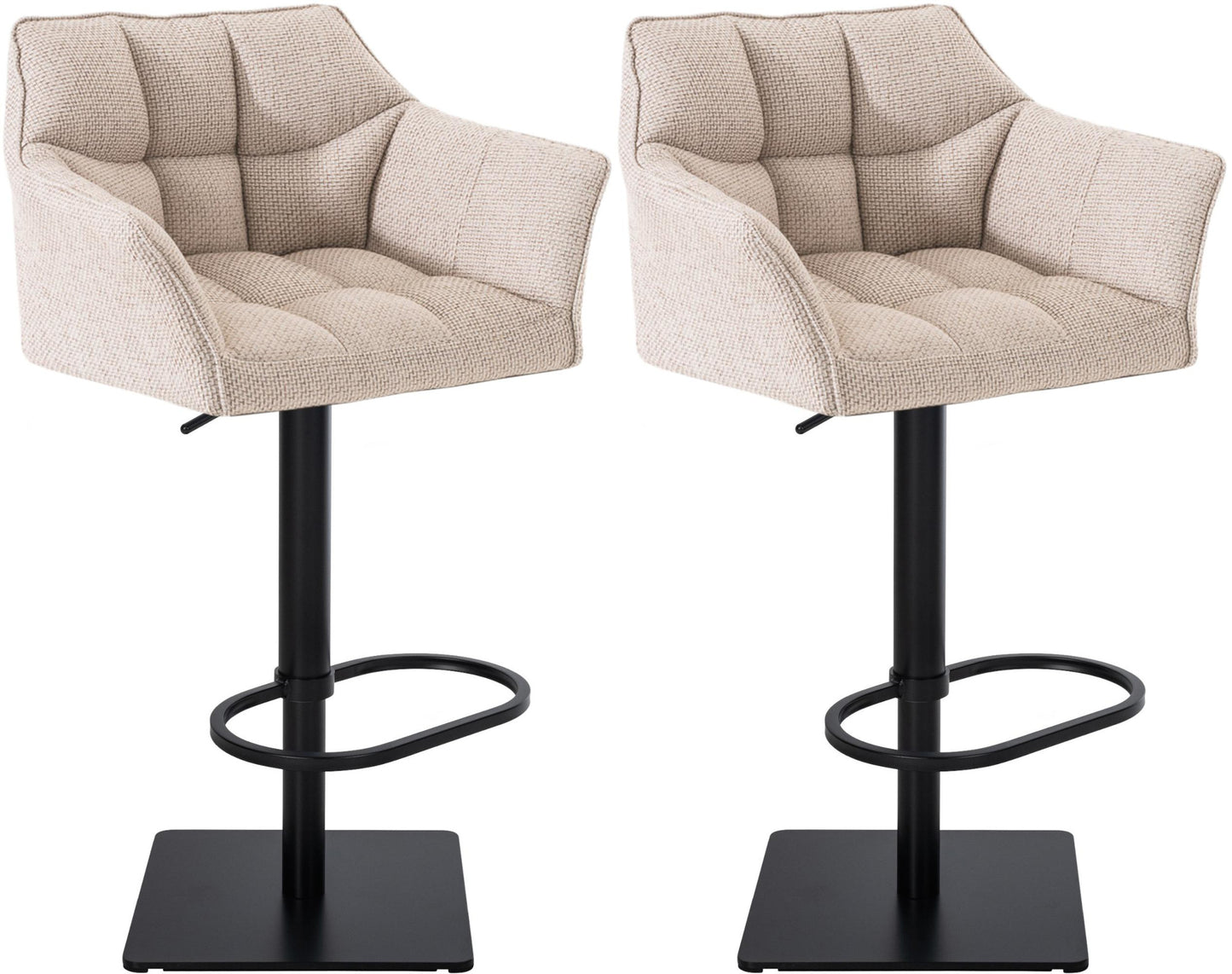 2er Set Barhocker Damaso Stoffbezug - homemem39