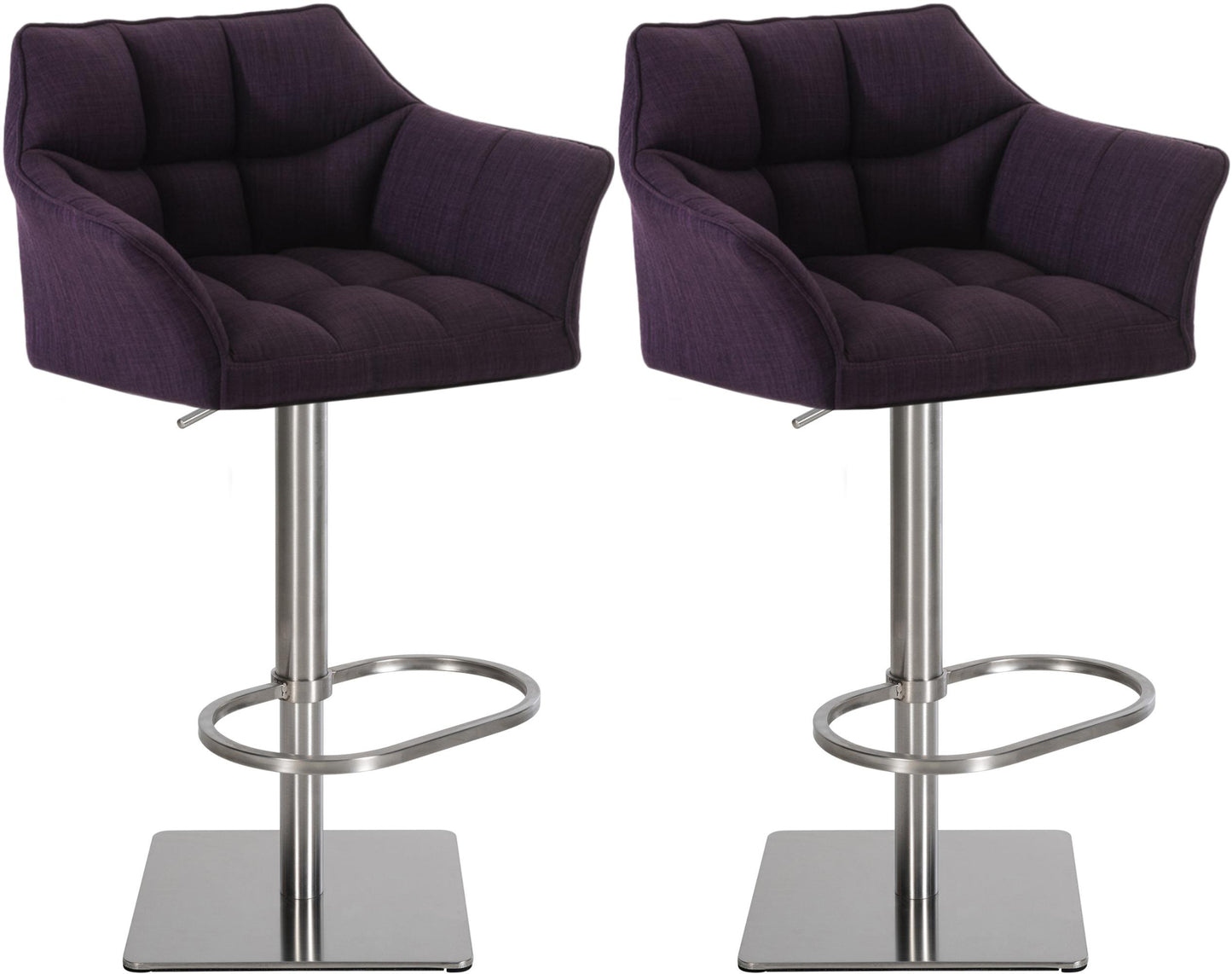 2er Set Barhocker Damaso Stoffbezug - homemem39