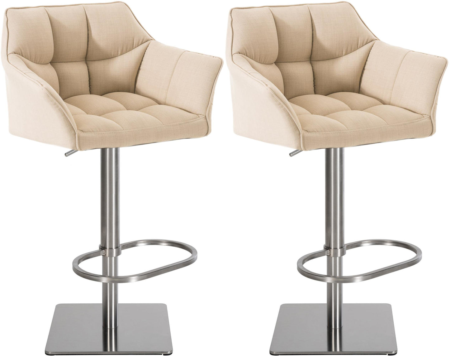 2er Set Barhocker Damaso Stoffbezug - homemem39