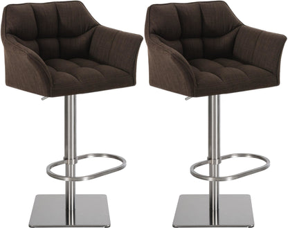 2er Set Barhocker Damaso Stoffbezug - homemem39