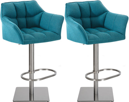 2er Set Barhocker Damaso Stoffbezug - homemem39