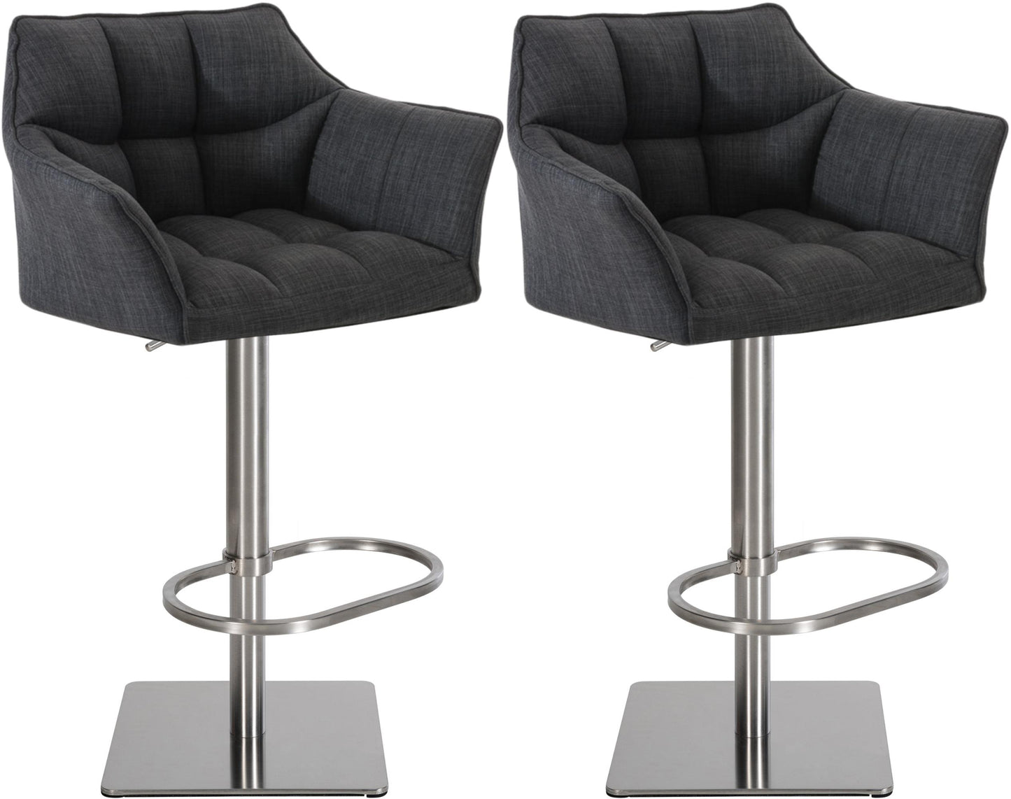 2er Set Barhocker Damaso Stoffbezug - homemem39