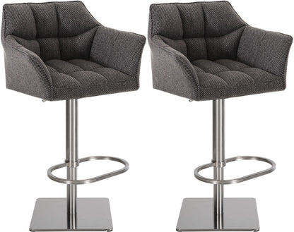 2er Set Barhocker Damaso Stoffbezug - homemem39