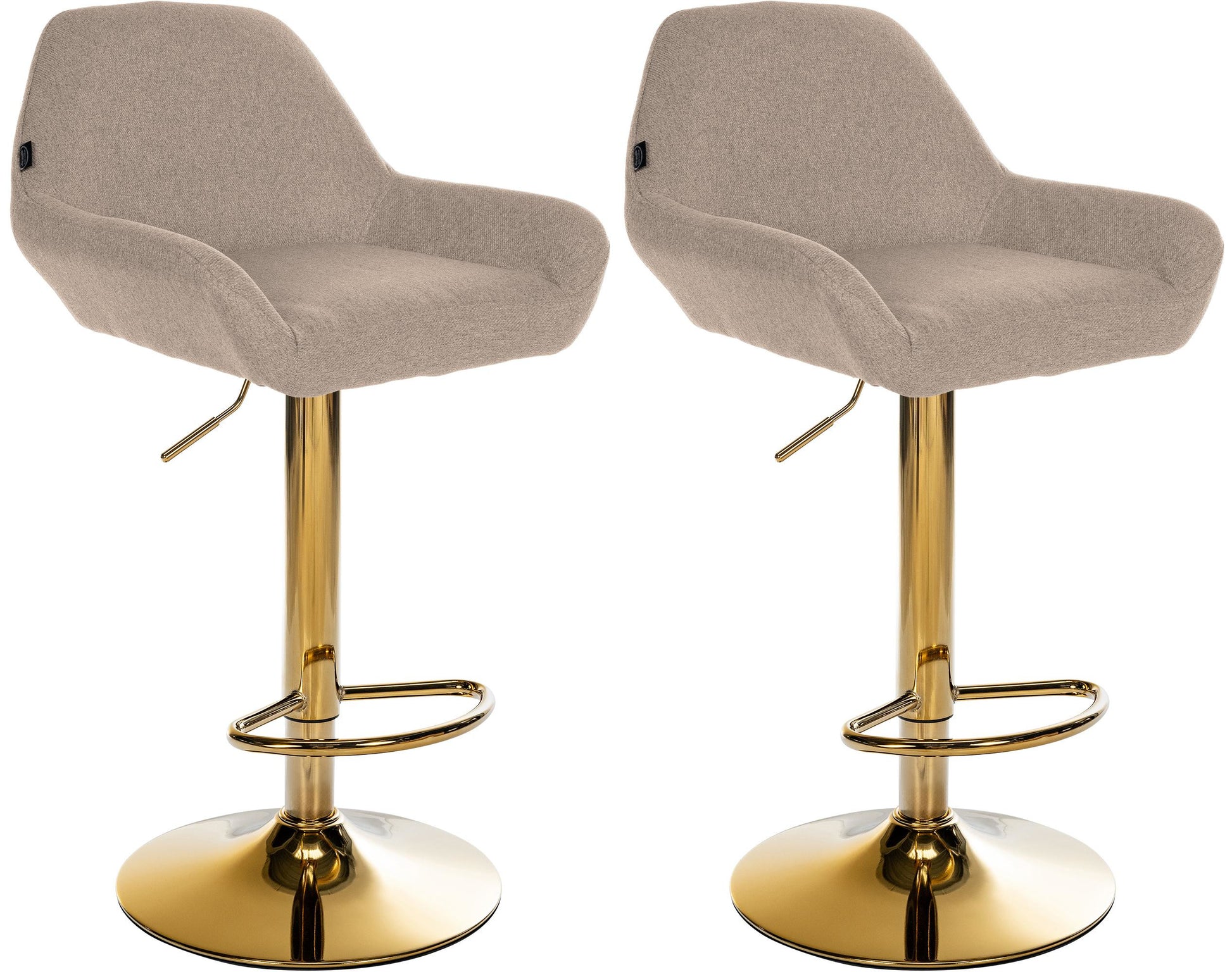 2er Set Barhocker Braga Gold Stoff - homemem39