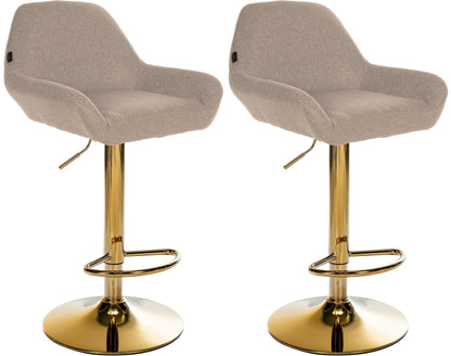 2er Set Barhocker Braga Gold Stoff - homemem39
