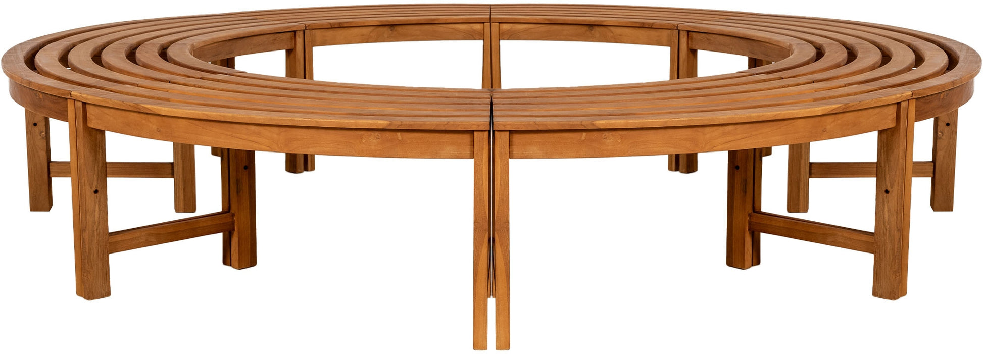 Baumbank Nila Teak Pyöreä Penkki - 250 cm, Ilman Selkänojaa - homemem39