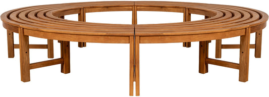 Baumbank Nila Teak Pyöreä Penkki - 250 cm, Ilman Selkänojaa - homemem39