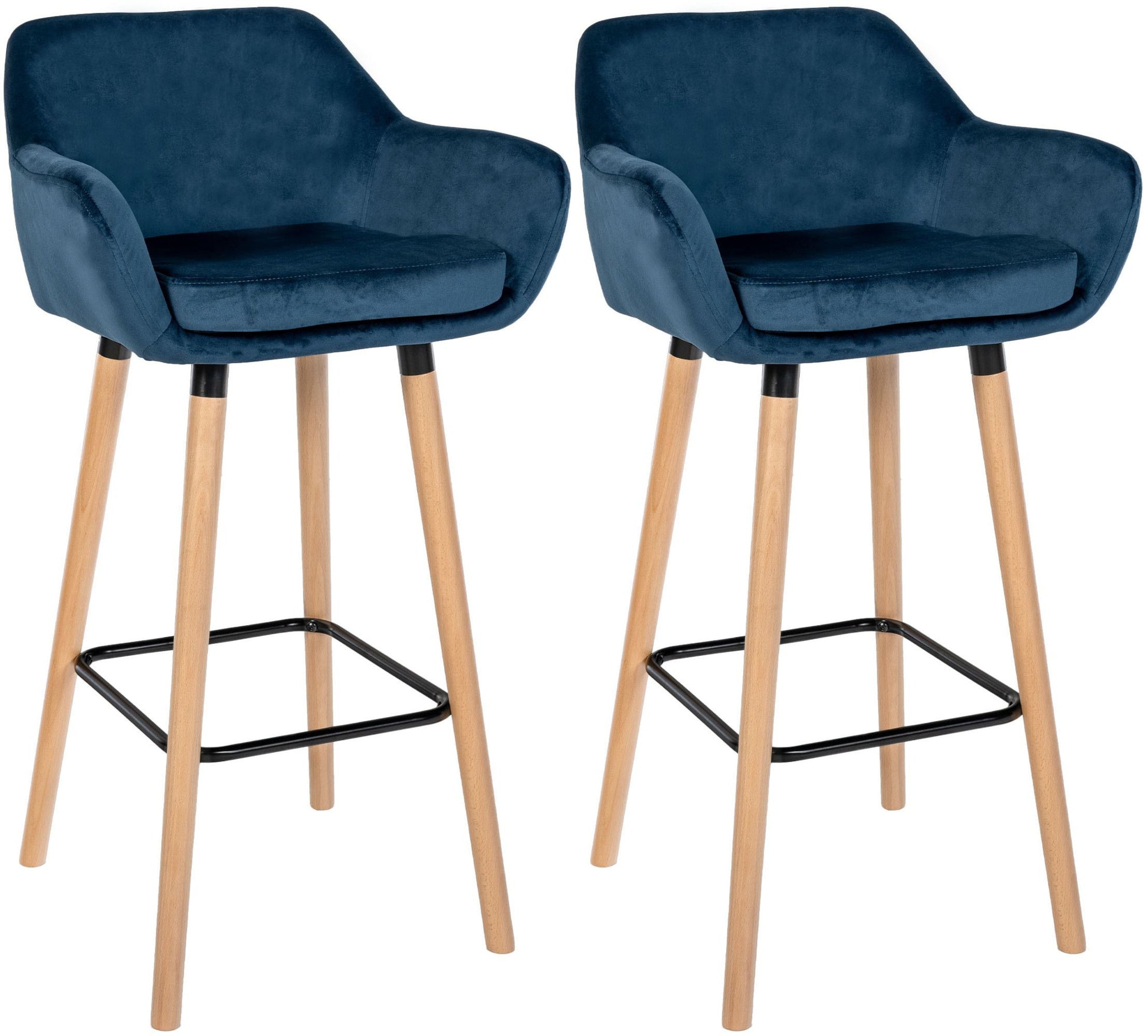 2er Set Barhocker Grant Samt - homemem39