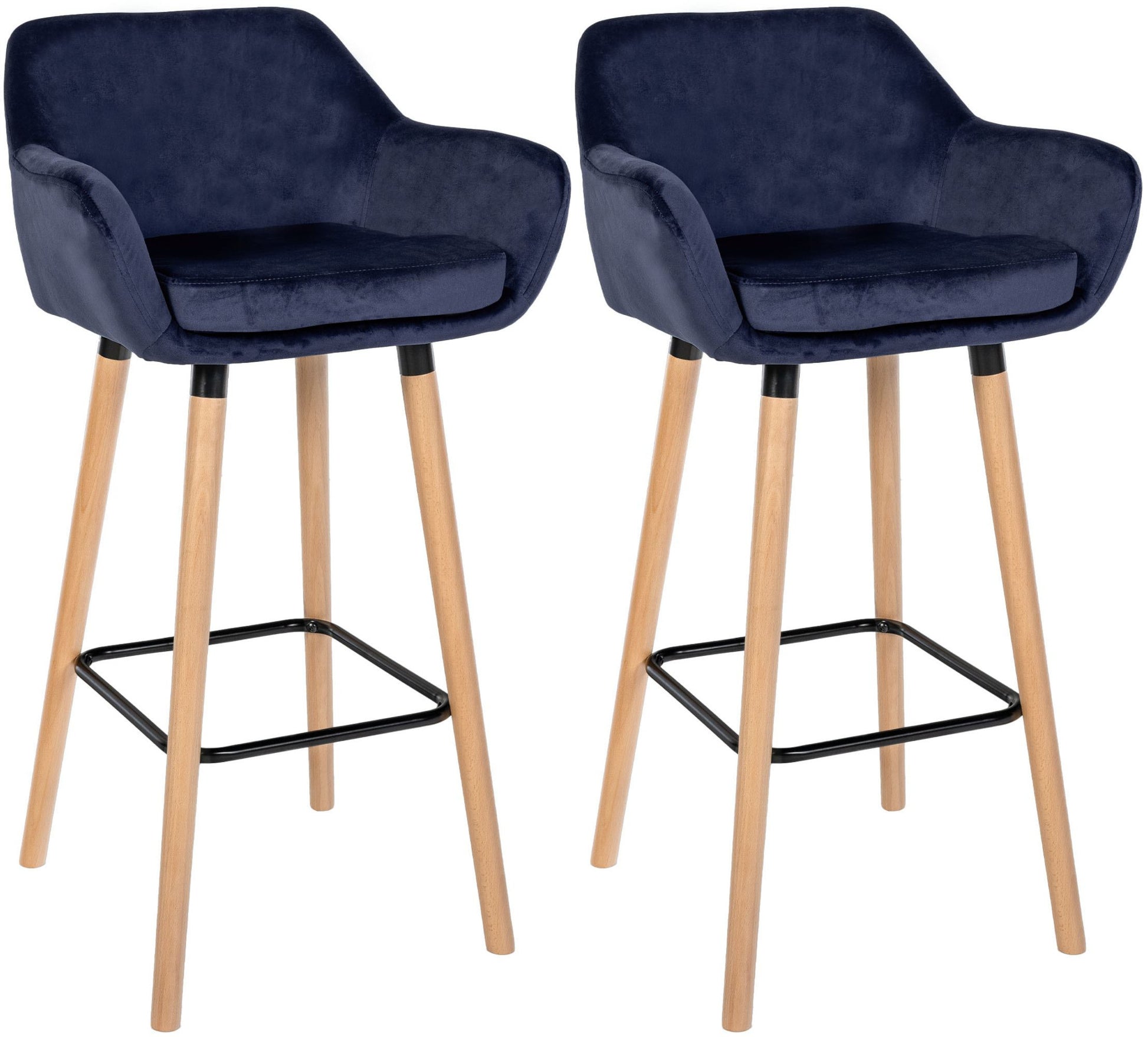 2er Set Barhocker Grant Samt - homemem39