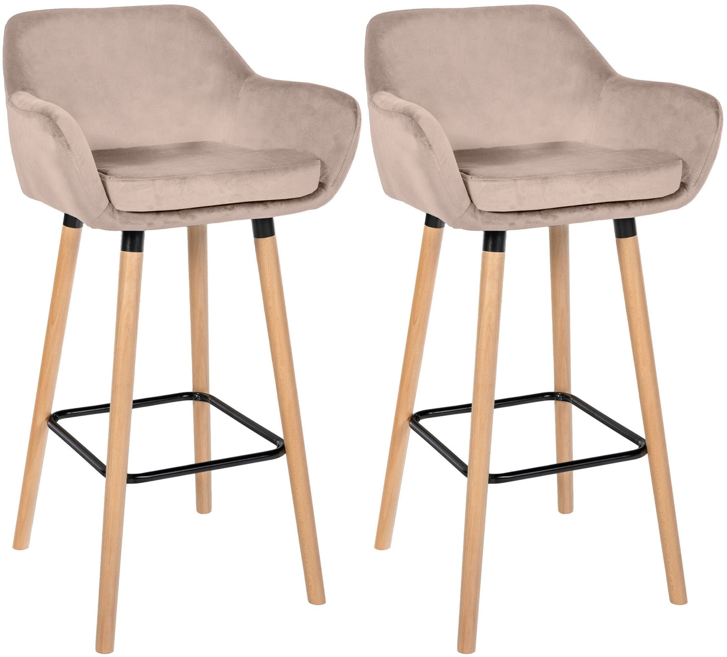 2er Set Barhocker Grant Samt - homemem39