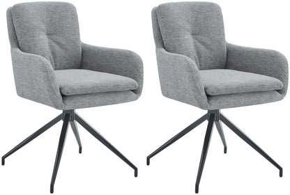 2er Set Esszimmerstuhl Pickett Stoff - homemem39