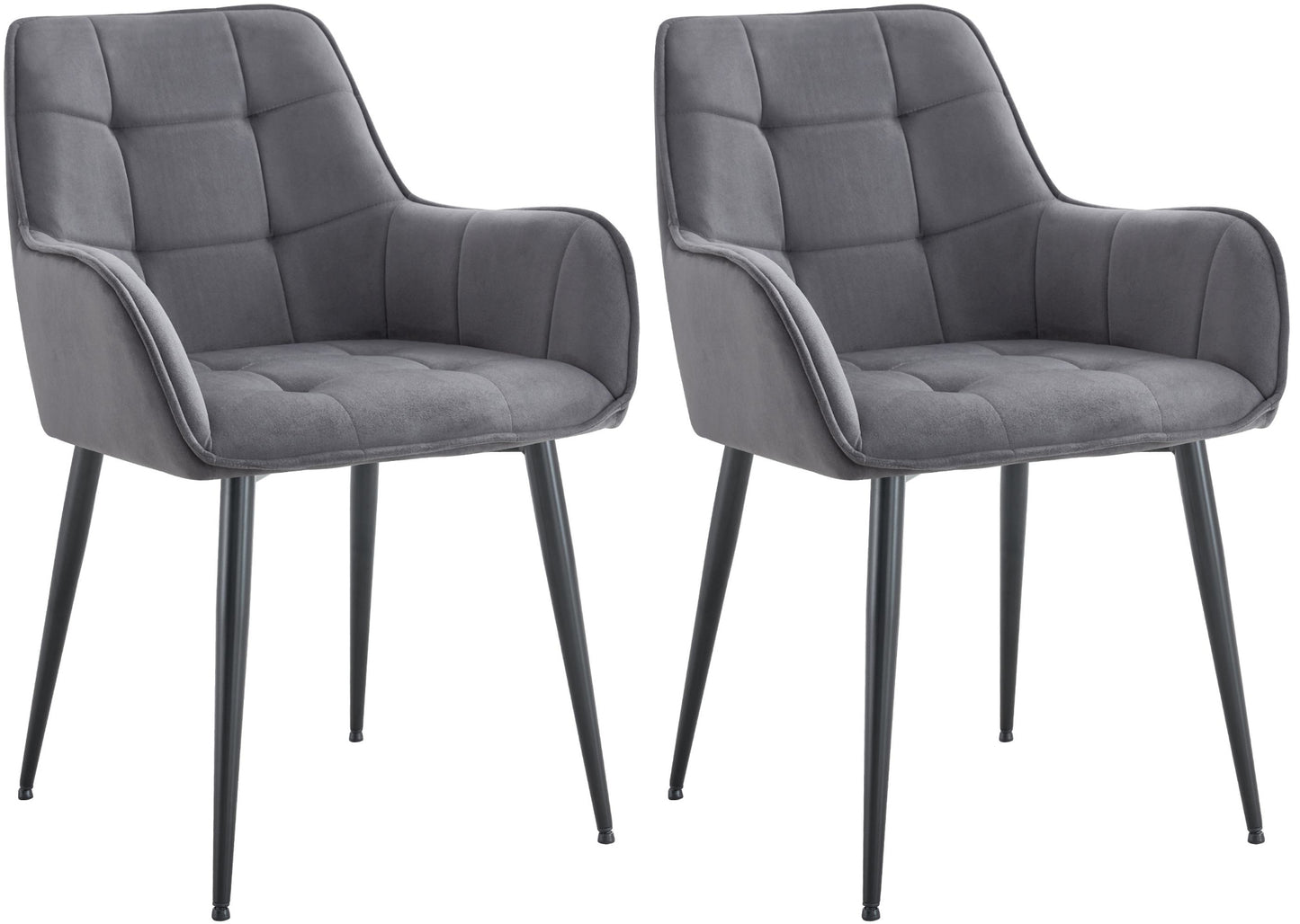 2er Set Esszimmerstuhl Ferndale Samt - homemem39