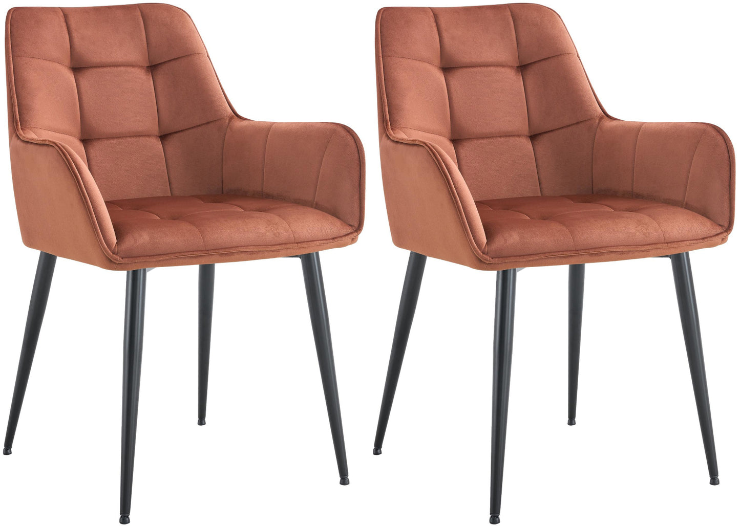 2er Set Esszimmerstuhl Ferndale Samt - homemem39