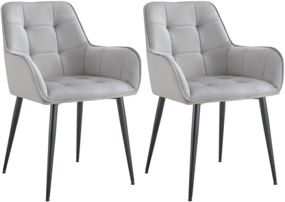 2er Set Esszimmerstuhl Ferndale Samt - homemem39