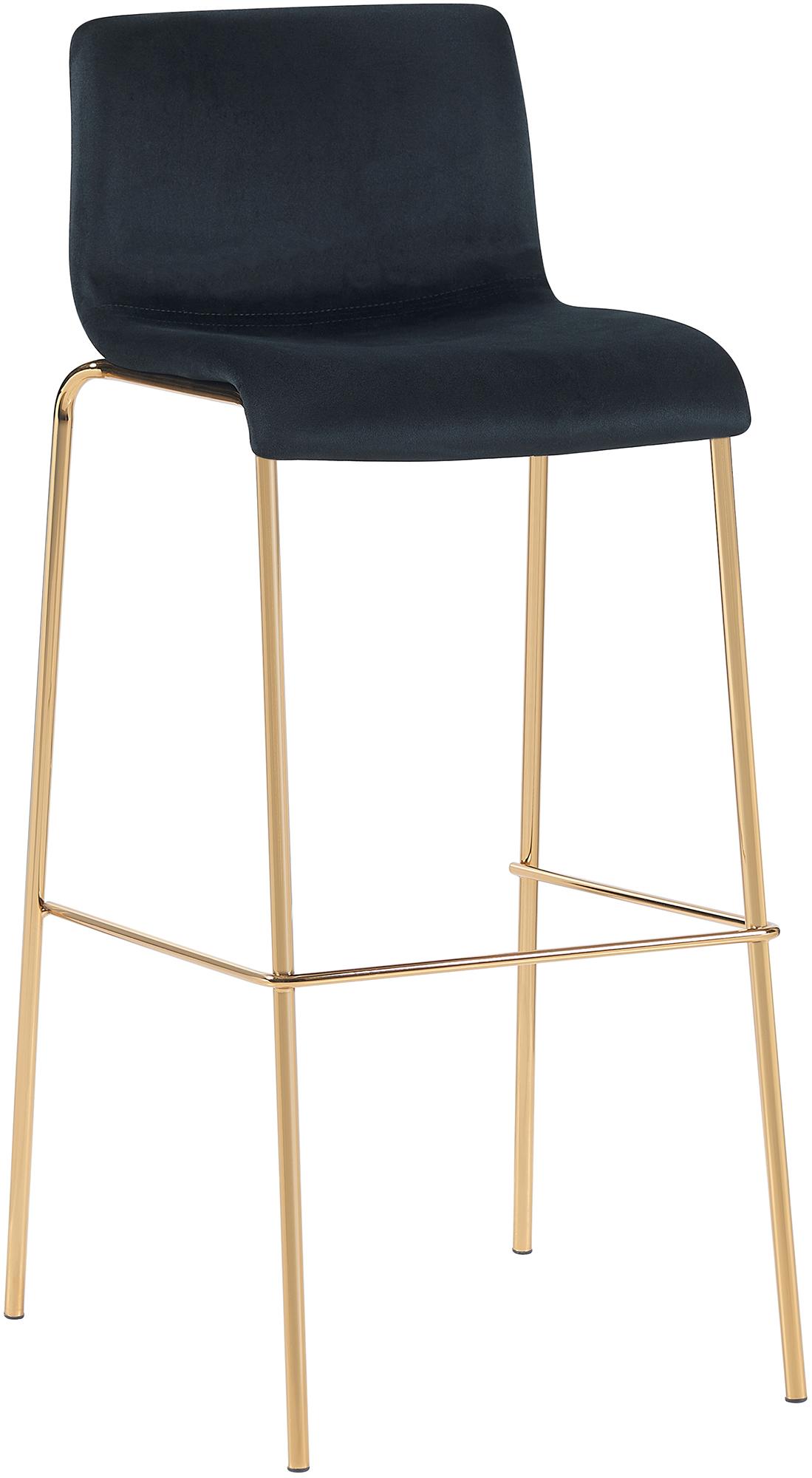 Barhocker Hoover Samt Vierfußgestell Gold - homemem39