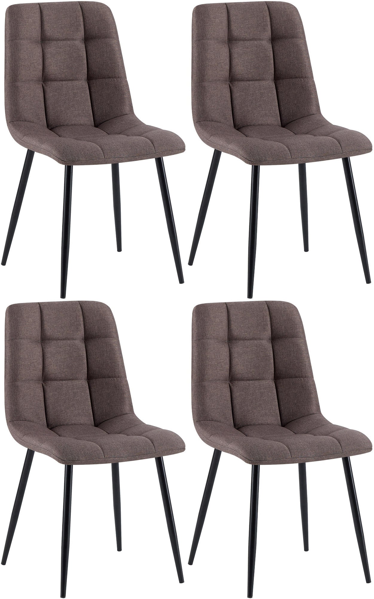 4er Set Esszimmerstühle Antibes Stoff - homemem39