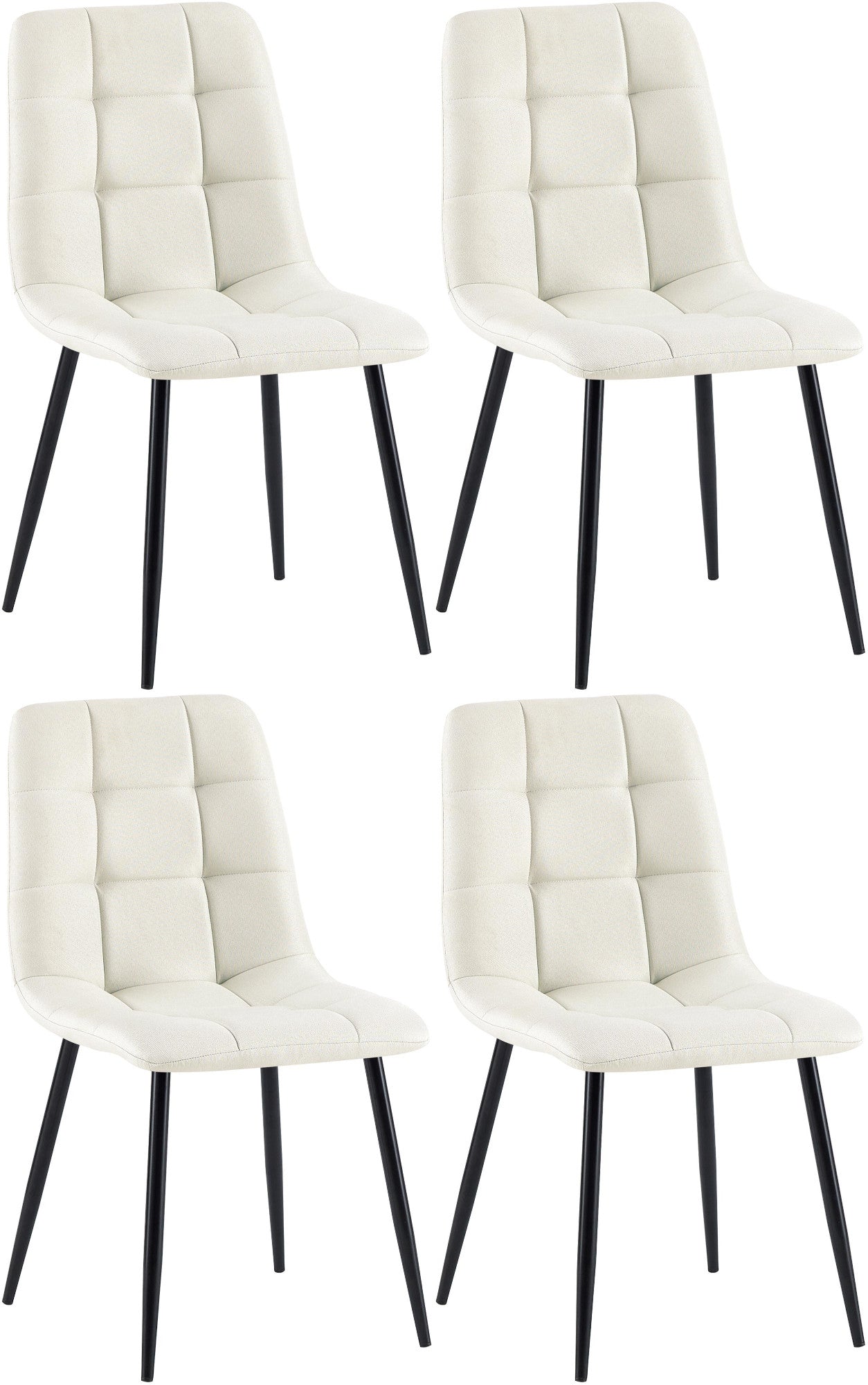4er Set Esszimmerstühle Antibes Stoff - homemem39