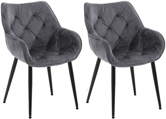 2er Set Stuhl Tanna Samt - homemem39