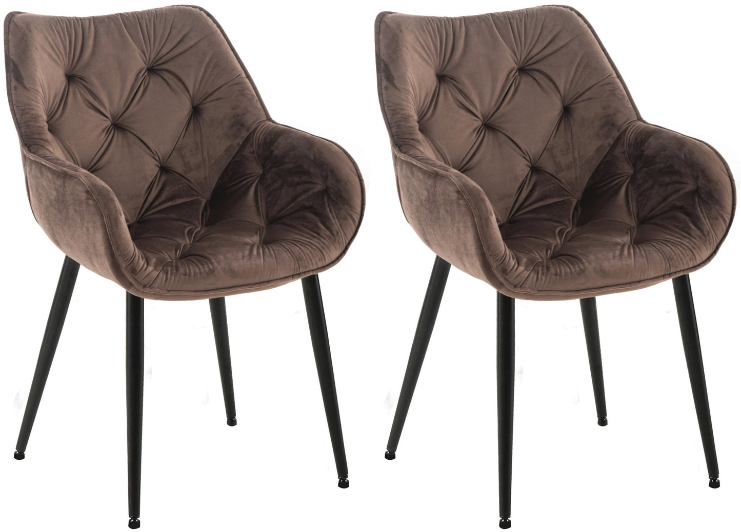 2er Set Stuhl Tanna Samt - homemem39