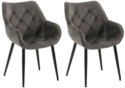 2er Set Stuhl Tanna Samt - homemem39