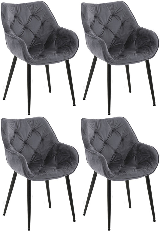 4er Set Stuhl Tanna Samt - homemem39