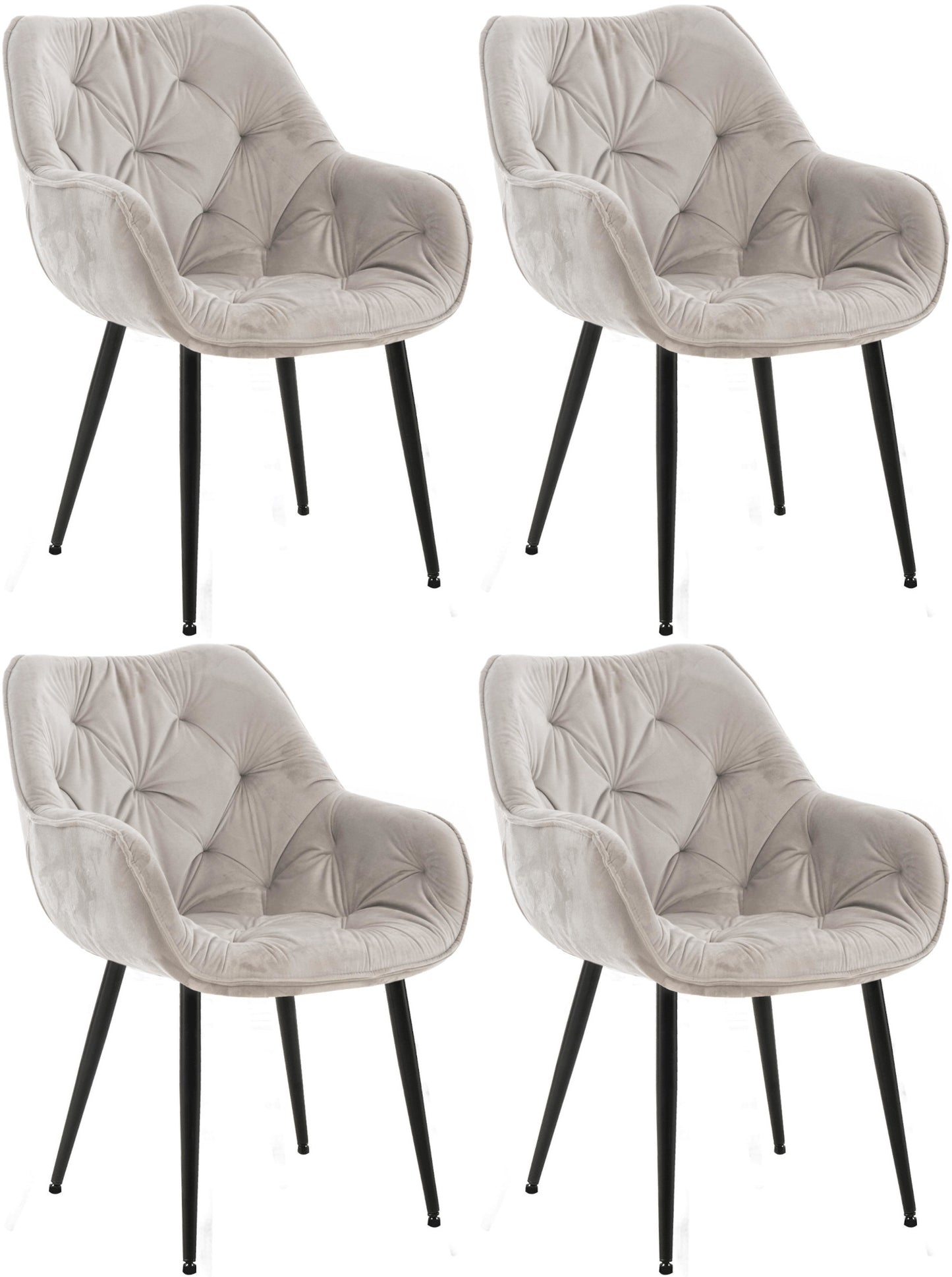 4er Set Stuhl Tanna Samt - homemem39