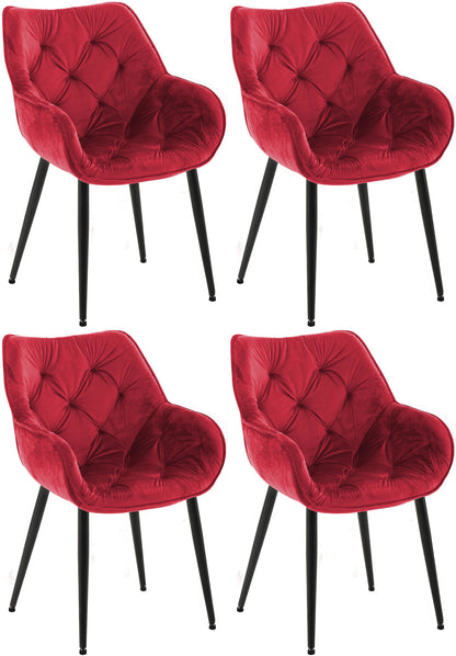 4er Set Stuhl Tanna Samt - homemem39