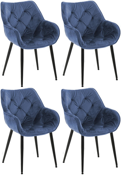 4er Set Stuhl Tanna Samt - homemem39