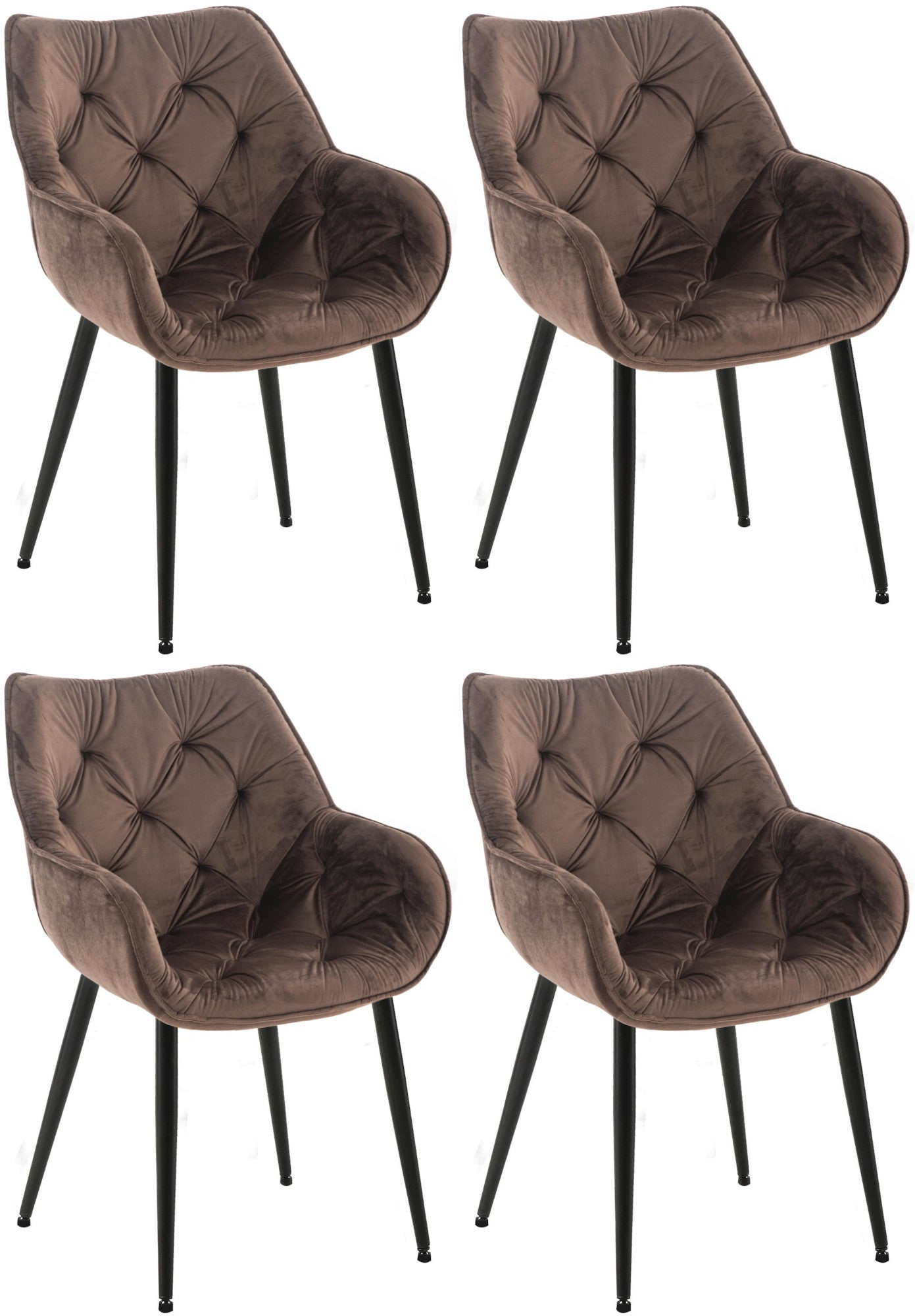 4er Set Stuhl Tanna Samt - homemem39