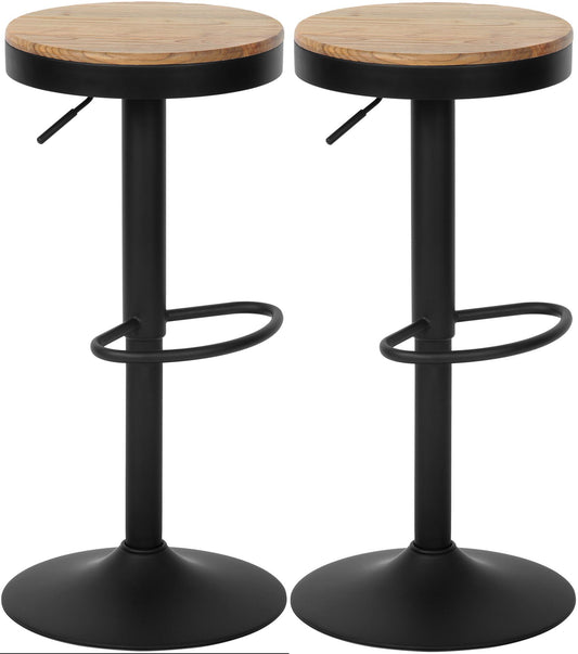 2er Set Barhocker Pitas Ulmenholz - homemem39