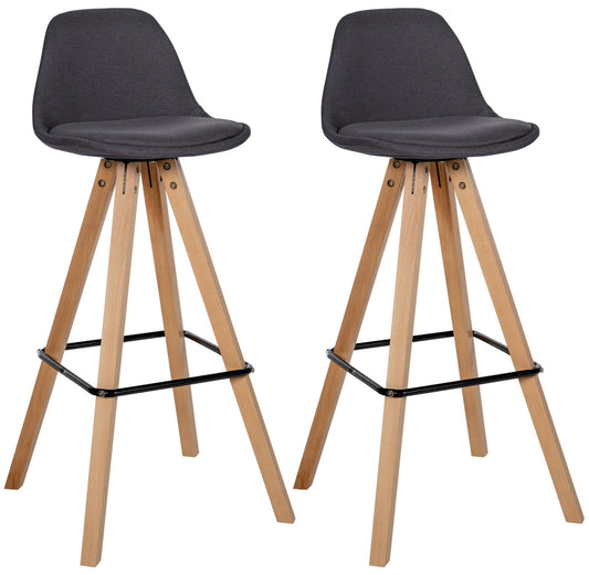 2er Set Barhocker Corbin Stoff Square - homemem39