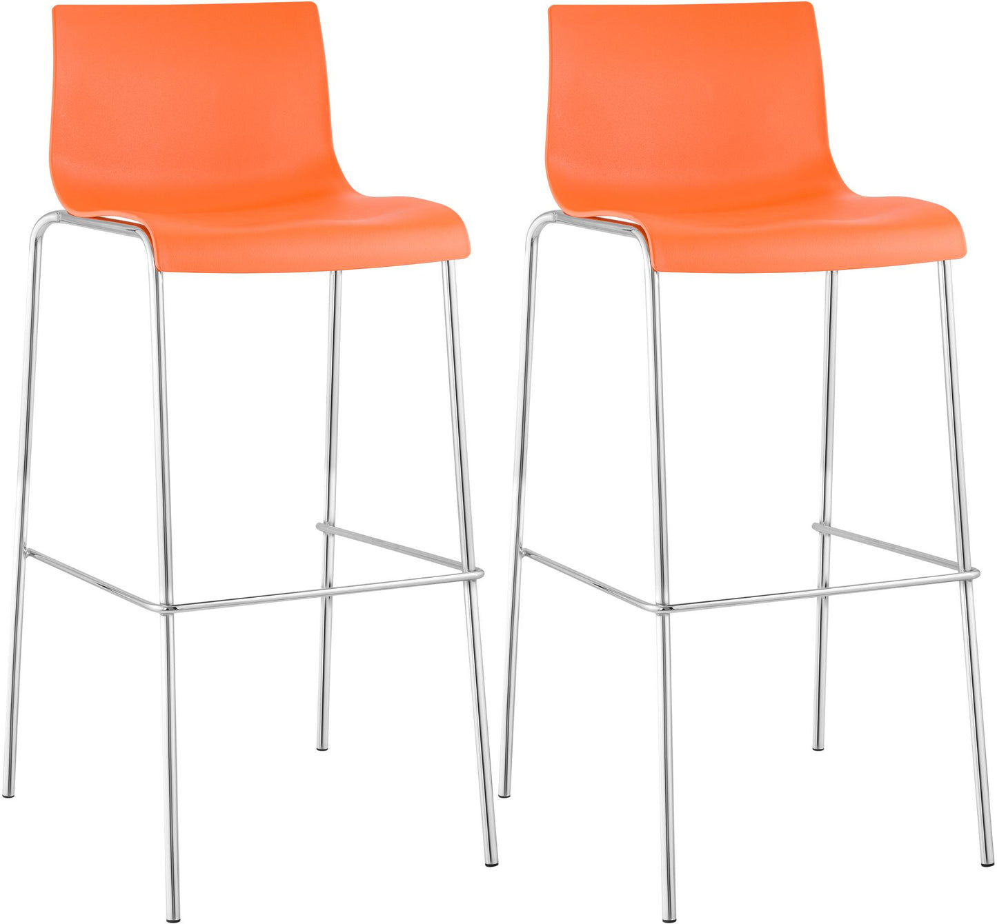 2er Set Barhocker Hover Kunststoff 4-Fuß Gestell | homemem39