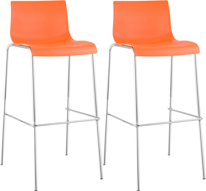 2er Set Barhocker Hover Kunststoff 4-Fuß Gestell | homemem39