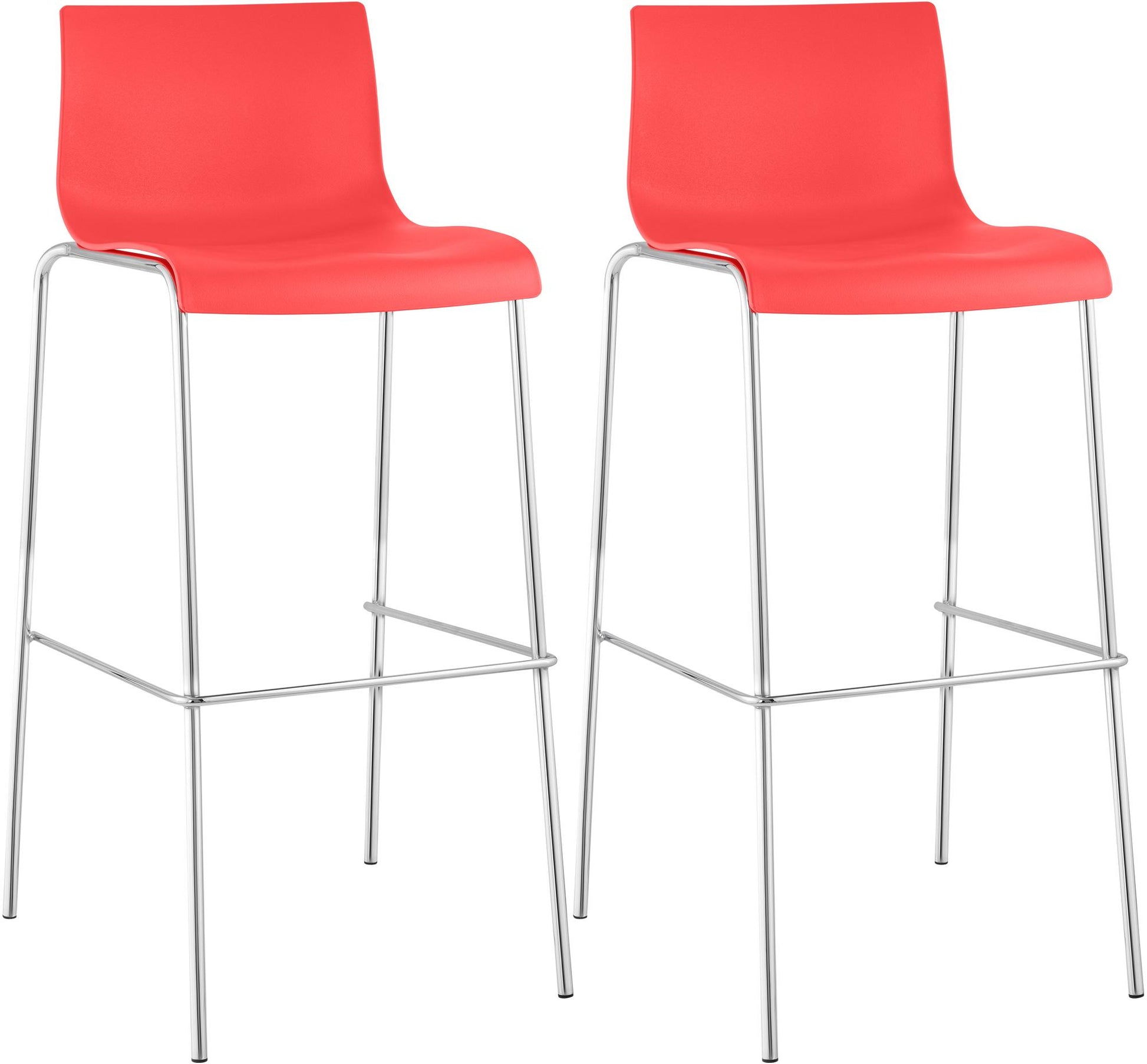2er Set Barhocker Hover Kunststoff 4-Fuß Gestell | homemem39