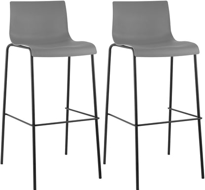 2er Set Barhocker Hover Kunststoff 4-Fuß Gestell | homemem39