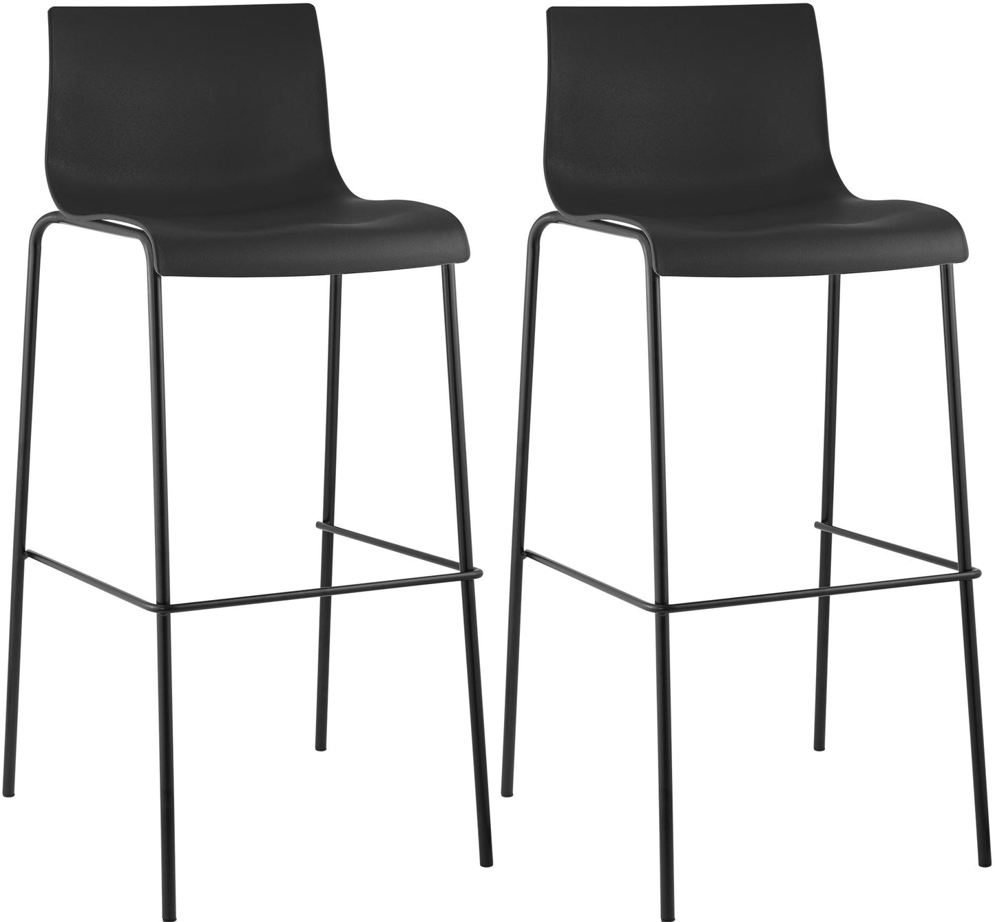 2er Set Barhocker Hover Kunststoff 4-Fuß Gestell | homemem39