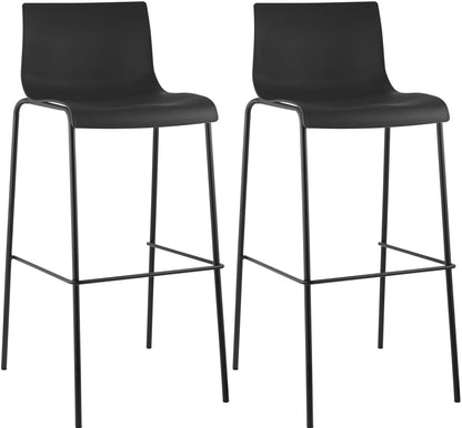2er Set Barhocker Hover Kunststoff 4-Fuß Gestell | homemem39