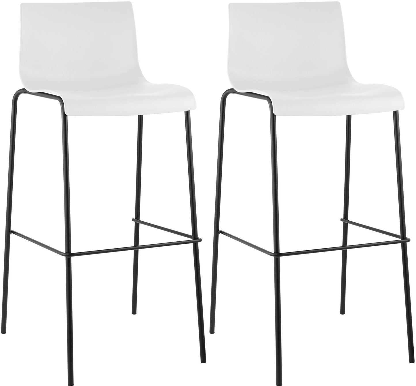 2er Set Barhocker Hover Kunststoff 4-Fuß Gestell | homemem39