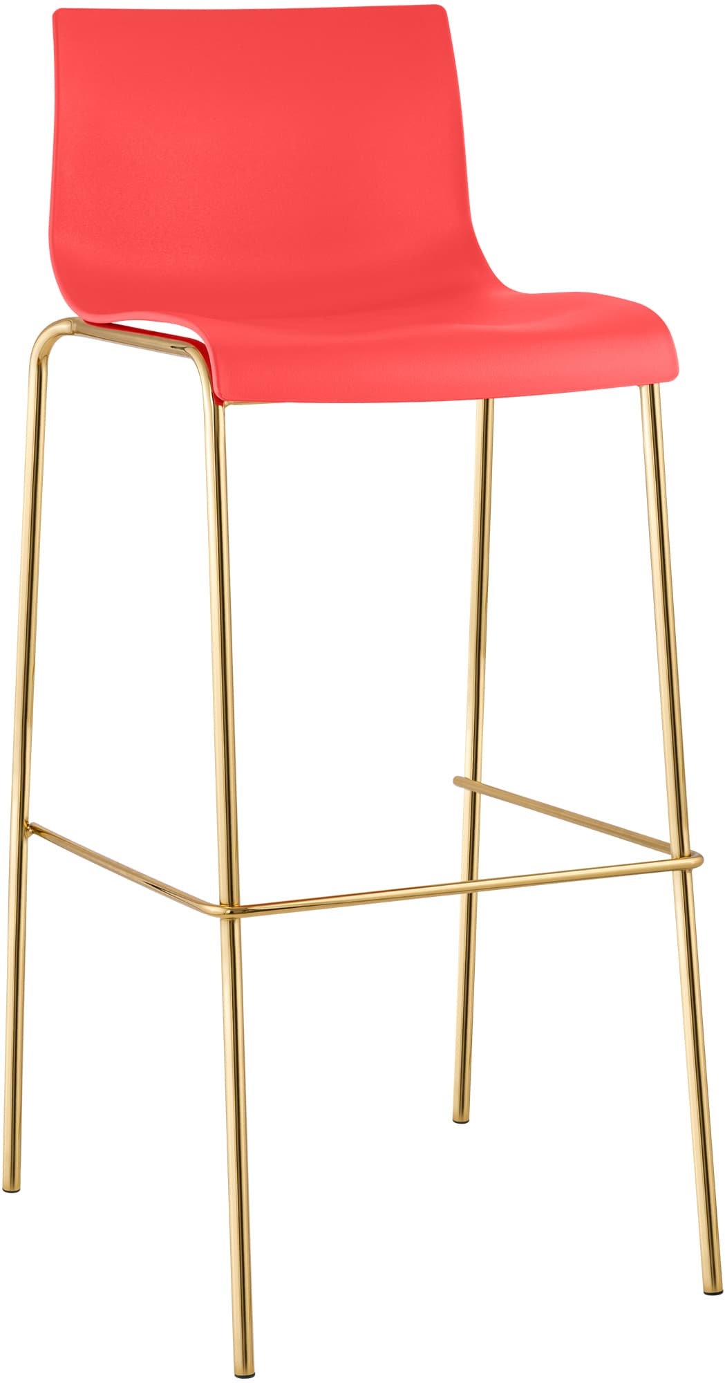 Barhocker Hover Kunststoff Vierfußgestell Gold | homemem39