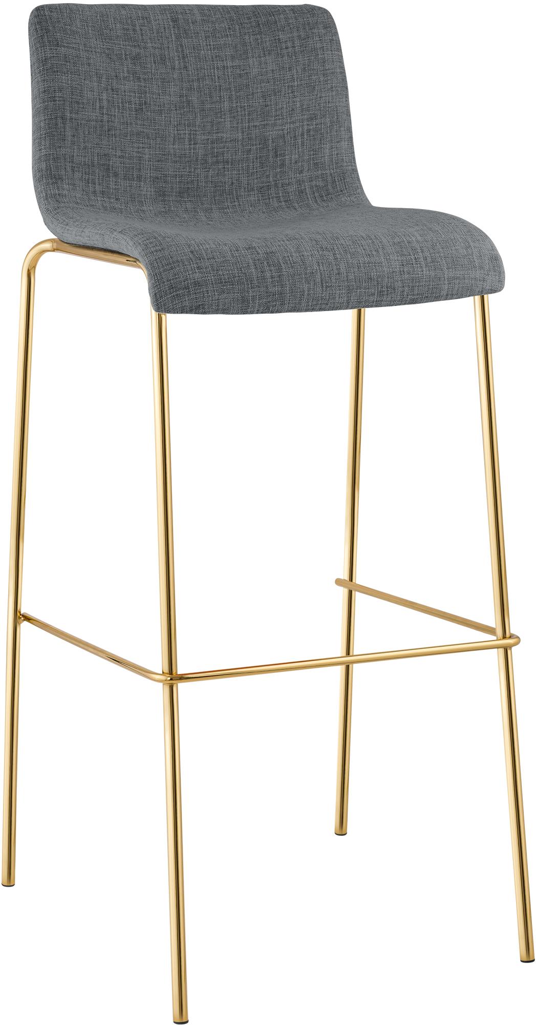 Barhocker Hover Stoff Vierfußgestell Gold | homemem39