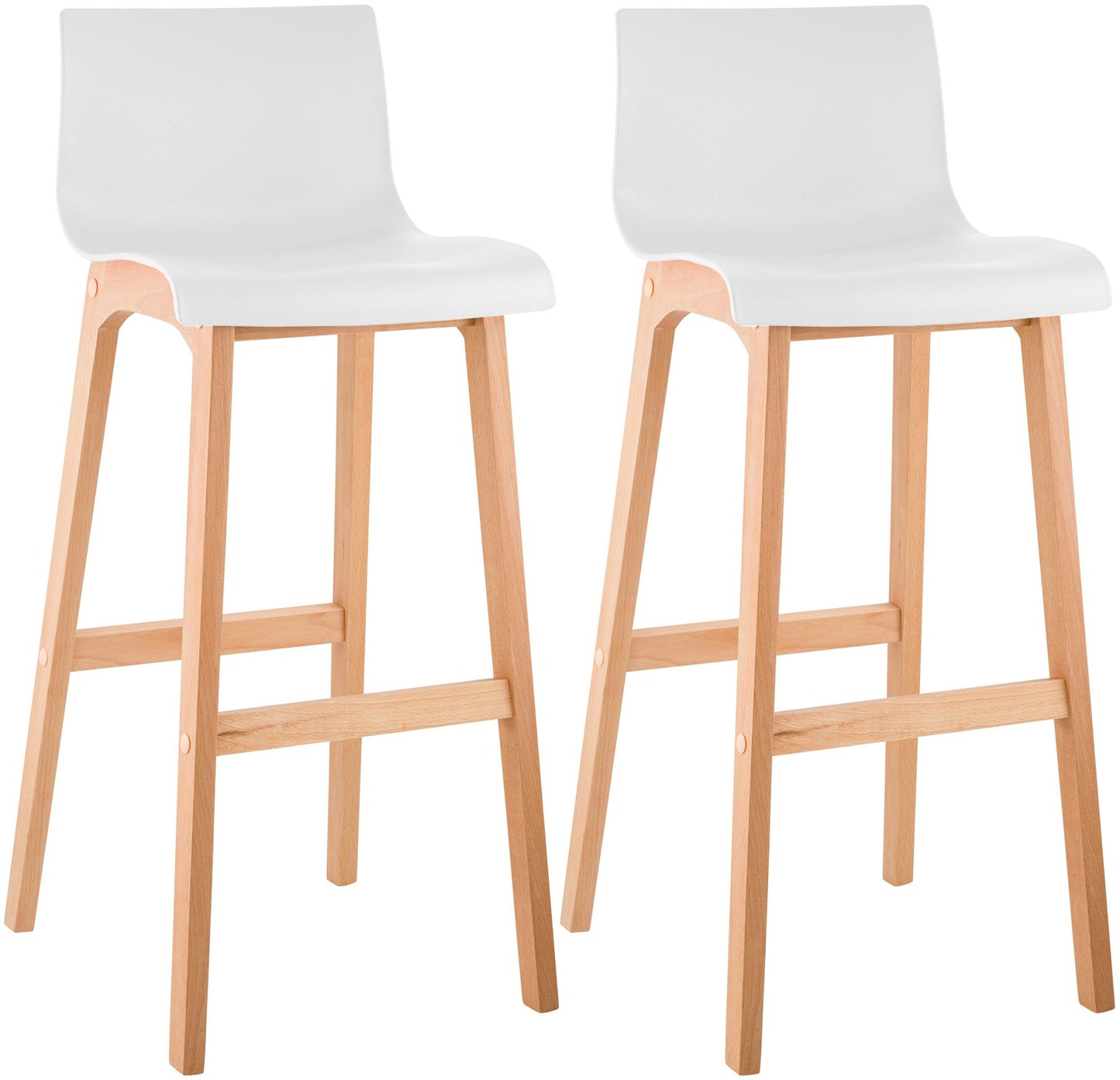 2er Set Barhocker Hover Kunststoff Vierfußgestell Natura | homemem39