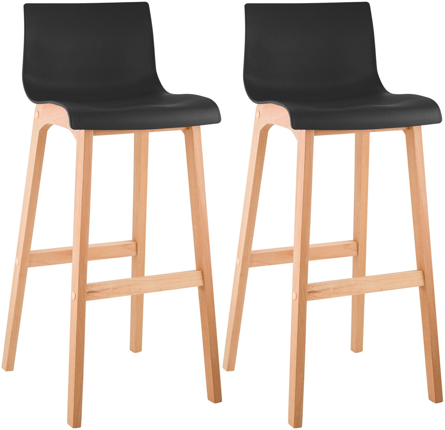 2er Set Barhocker Hover Kunststoff Vierfußgestell Natura | homemem39