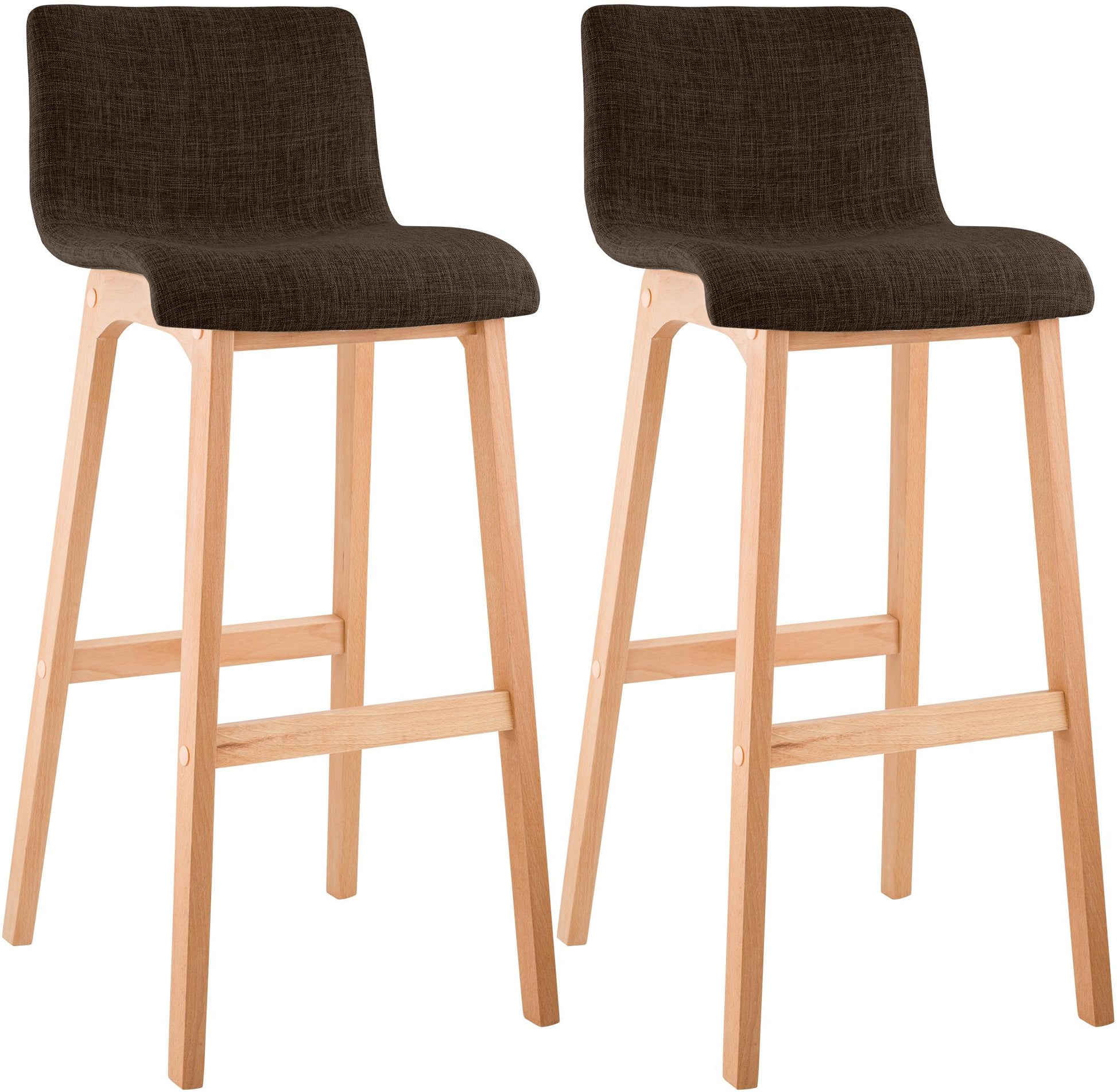 2er Set Barhocker Hover Stoff Vierfußgestell Natura | homemem39