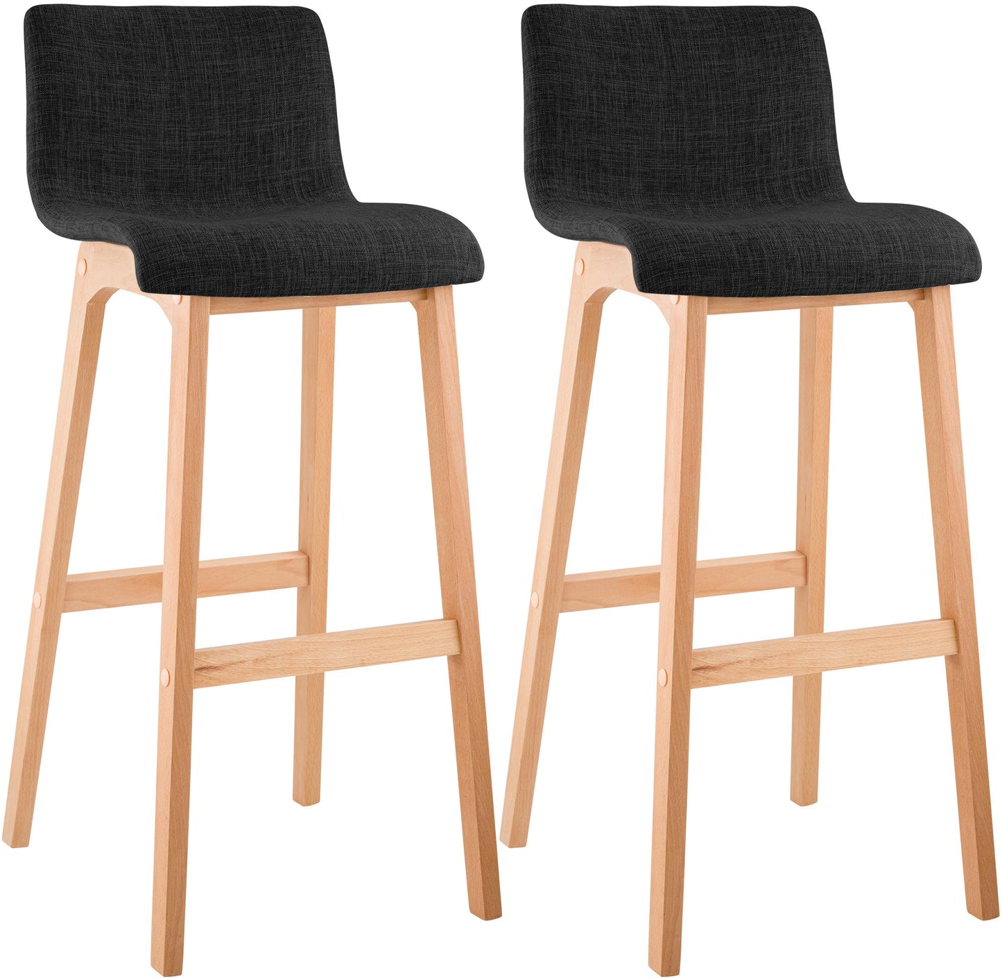 2er Set Barhocker Hover Stoff Vierfußgestell Natura | homemem39