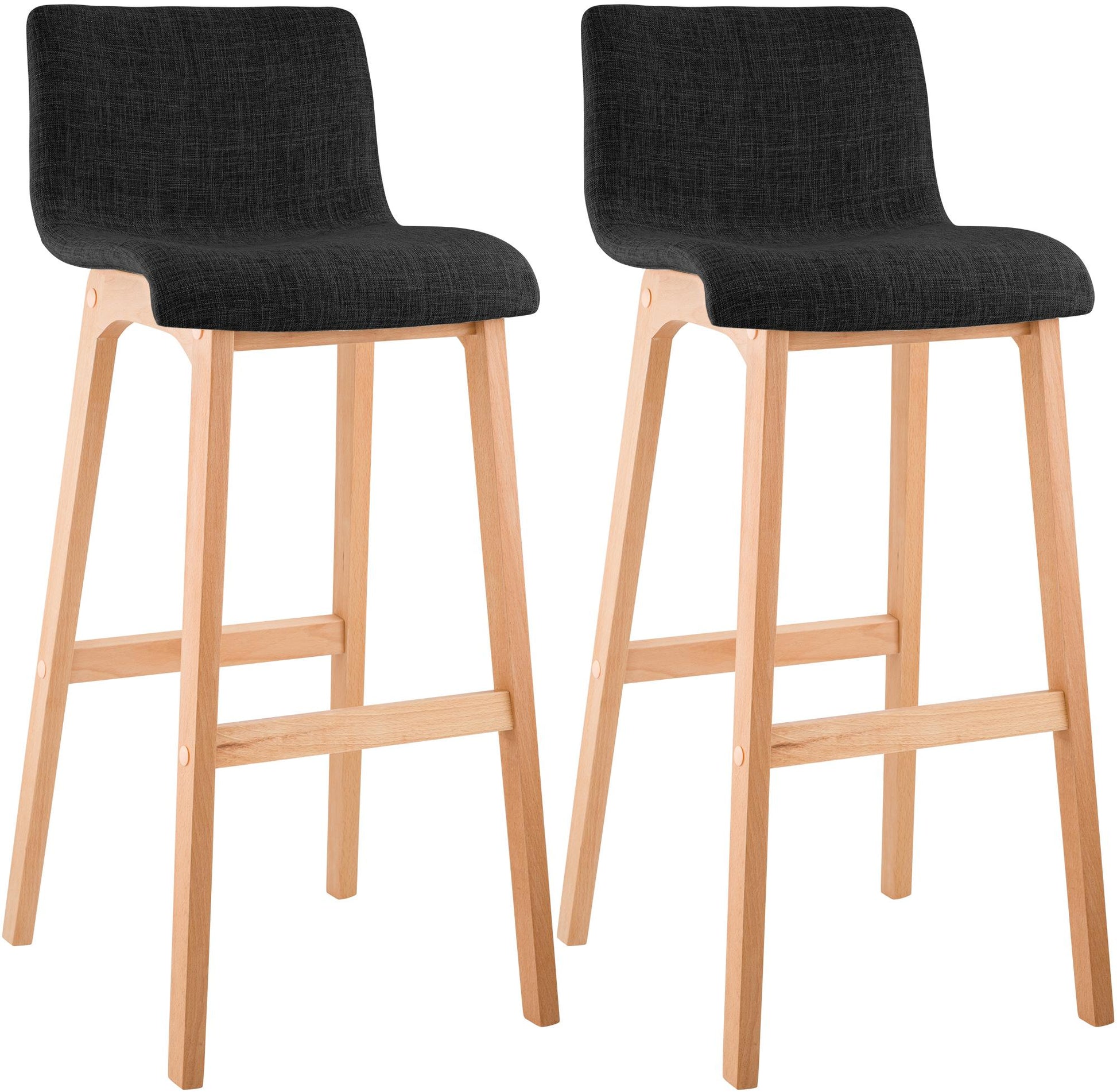 2er Set Barhocker Hover Stoff Vierfußgestell Natura | homemem39