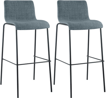 2er Set Barhocker Hover Stoff Vierfußgestell | homemem39