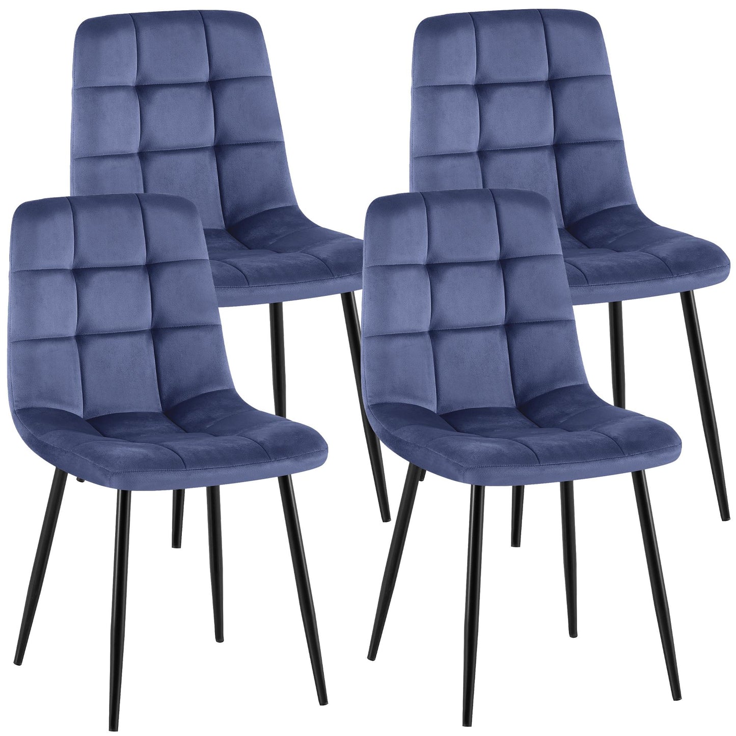 4er Set Esszimmerstühle Antibes Samt | homemem39