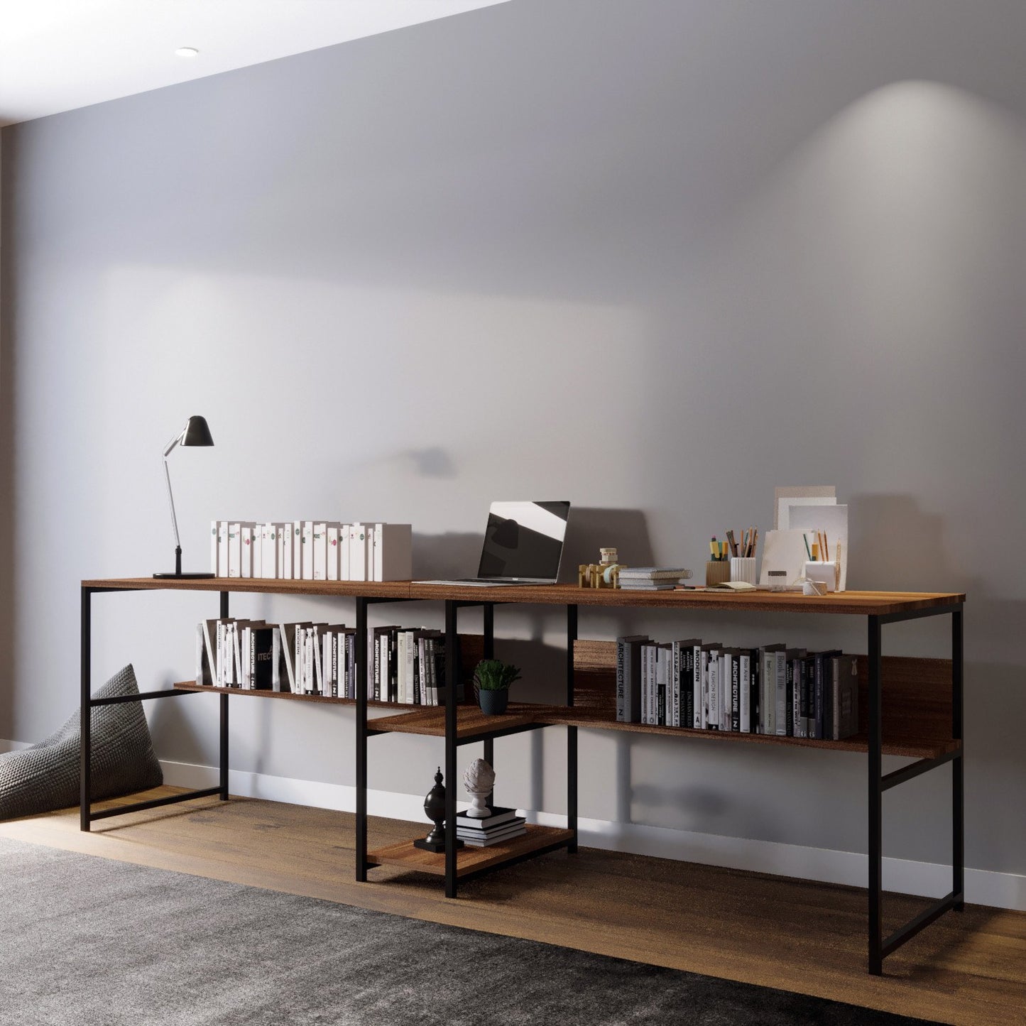 Scrivania da Studio in Finitura Noce Bianco